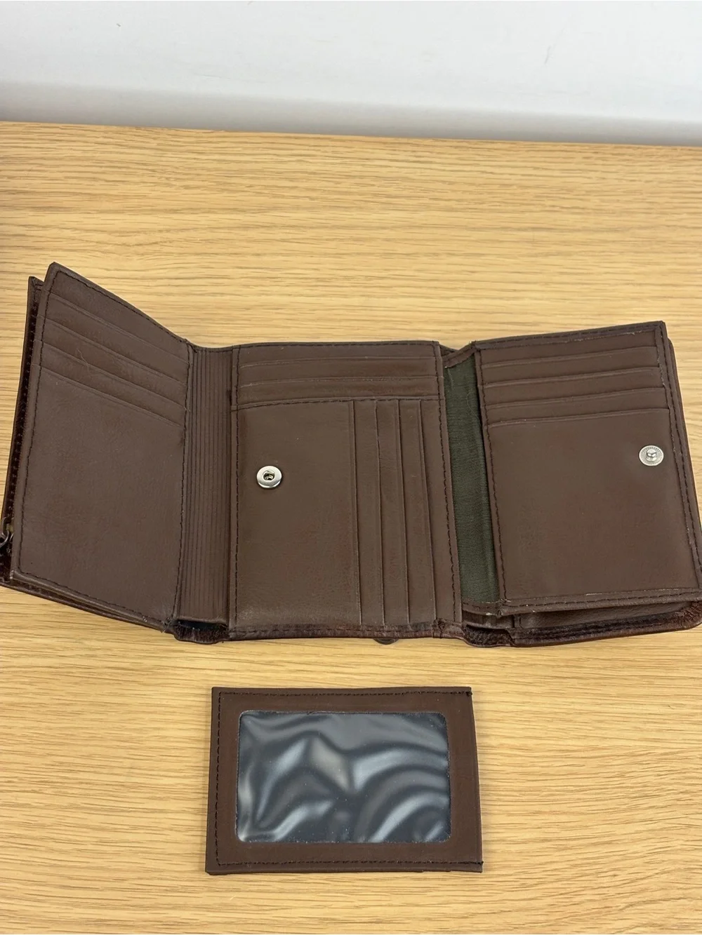 Vintage Rolfs Brown Pebbled Leather Trifold Wallet